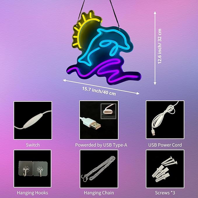 Decorit Dolphin LED Neon Sign