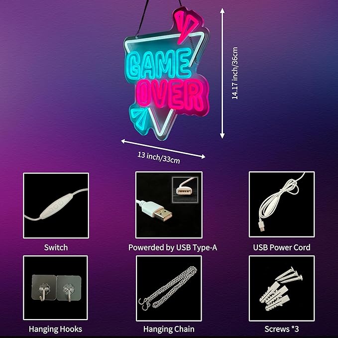 Decorit Gaming LED light Sign Wall Decor